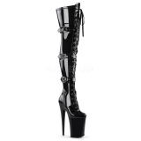 Lackleder 25 cm INFINITY-3028 overknee stiefel mit plateausohle