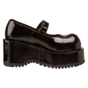 Lackleder 8,5 cm DemoniaCult DOLLIE-01 Schwarze mary jane pumps