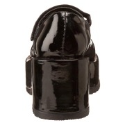 Lackleder 8,5 cm DemoniaCult DOLLIE-01 Schwarze mary jane pumps