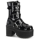 Lackleder 9,5 cm DemoniaCult RANGER-308 gothic stiefeletten plateausohle