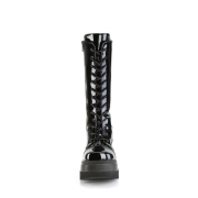 Lackleder plateaustiefel 11,5 cm SHAKER-72 gothic schnrstiefel damen schwarz