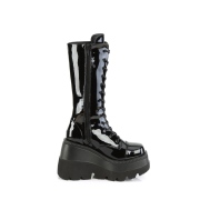 Lackleder plateaustiefel 11,5 cm SHAKER-72 gothic schnrstiefel damen schwarz