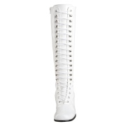 Lackleder schnürstiefel 5 cm - 70er jahre hippie disco weiße lackstiefel gogo
