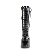 Lackleder schwarz 14 cm SWING-150 damen cyberpunk plateaustiefel