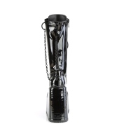 Lackleder schwarz 14 cm SWING-150 damen cyberpunk plateaustiefel