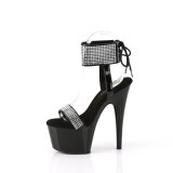 Lackleder strass 18 cm ADORE-770 pleaser high heels mit knöchelmanschette