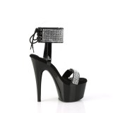 Lackleder strass 18 cm ADORE-770 pleaser high heels mit knöchelmanschette