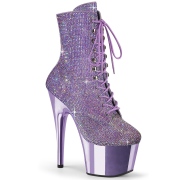 Lavender rhinestones 18 cm ADORE-1020CHRS pleaser high heels ankle boots