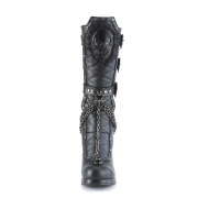 Leatherette 10 cm CRYPTO-67 womens buckle boots with platform