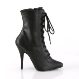 Leatherette 13 cm SEDUCE-1020 Black ankle boots high heels