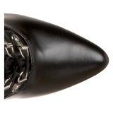 Leatherette 13 cm SEDUCE-3024 Black overknee boots with laces