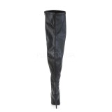 Leatherette 13 cm thigh high stretch overknee boots with wide calf
