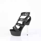 Leatherette 15 cm CAPTIVA-658 platform gladiator high heels sandals