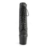 Leatherette 18 cm SKY-1020 Black lace up high heels ankle boots