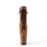 Leatherette 20 cm FLAMINGO-1020 caramel womens platform soled ankle boots