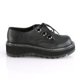 Leatherette 3 cm LILITH-99 Black punk shoes with laces