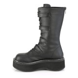 Leatherette 5 cm EMILY-322 womens buckle boots with platform