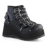 Leatherette 8 cm DemoniaCult SCENE-30 goth ankle boots with buckles