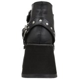 Leatherette 8 cm DemoniaCult SCENE-30 goth ankle boots with buckles