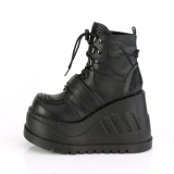 Leatherette Black 12 cm STOMP-13 ankle boots wedge platform