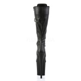 Leatherette Black 20 cm FLAMINGO-2023 laced womens boots with platform