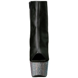 Leatherette rhinestones 18 cm BEJEWELED-1018D7 platform ankle boots