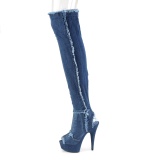 Leinenstoff 15 cm DELIGHT-3030 Overknee stiefel mit plateau