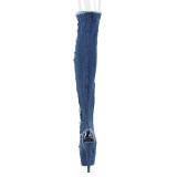 Leinenstoff 15 cm DELIGHT-3030 Overknee stiefel mit plateau