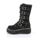 Leinenstoff 5 cm EMILY-341 Demonia stiefel plateau