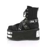 Leinenstoff 9 cm DAMNED-116 Demonia stiefeletten mit plateau