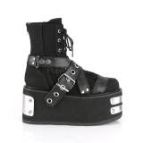 Leinenstoff 9 cm DAMNED-116 Demonia stiefeletten mit plateau