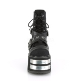 Leinenstoff 9 cm DAMNED-116 Demonia stiefeletten mit plateau