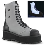 Leinenstoff GRAVEDIGGER-102 demonia kampf stiefeletten - stahlkappen stiefeletten