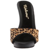 Leopard 13 cm Fabulicious POISE-501FUR damen pantoletten schuhe