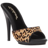 Leopard 13 cm Fabulicious POISE-501FUR damen pantoletten schuhe