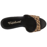 Leopard 13 cm Fabulicious POISE-501FUR damen pantoletten schuhe