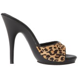 Leopard 13 cm Fabulicious POISE-501FUR womens mules shoes