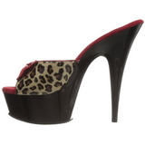 Leopard 15 cm Pleaser DELIGHT-601-6 Plateau Mules