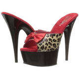 Leopard 15 cm Pleaser DELIGHT-601-6 Plateau Mules