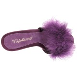 Lila 13 cm POISE-501F Mules Schuhe mit Marabou Federn - Plüsch