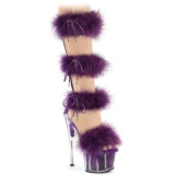 Lila 18 cm ADORE-728F exotic pole sandaletten mit federn