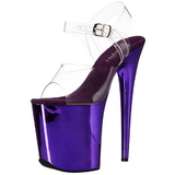 Lila 20 cm FLAMINGO-808 Chrome Plateau High Heels