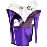 Lila 20 cm FLAMINGO-808 Chrome Plateau High Heels