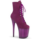 Lila nubuck 20 cm FLAMINGO-1020FST exotic pole dance stiefeletten