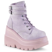 Lila suede 11,5 cm SHAKER-52 DemoniaCult wedge plateauboots