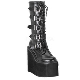 Matt 14 cm SWING-220 plateau damenstiefel mit schnalle