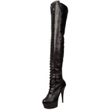 Matte 15,5 cm DELIGHT-3023 Platform Thigh High Boots