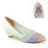 Mehrfarbig 4 cm retro vintage LULU-05 Pinup pumps mit niedrigem absatz
