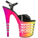 Mehrfarbig Neon 20 cm Pleaser FLAMINGO-809UVLN Plateau High Heels