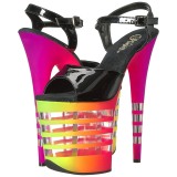 Mehrfarbig Neon 20 cm Pleaser FLAMINGO-809UVLN Plateau High Heels